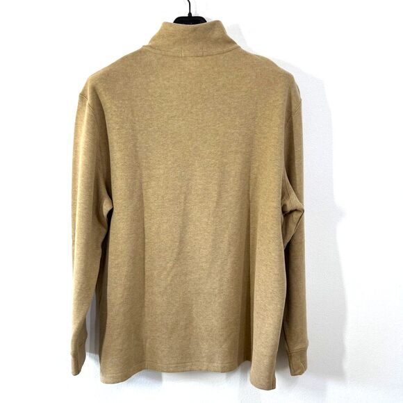 Polo Ralph Lauren Mens 2XL Tan Estate-Rib Cotton Quarter-Zip Pullover Jocy Logo - Picture 2 of 13